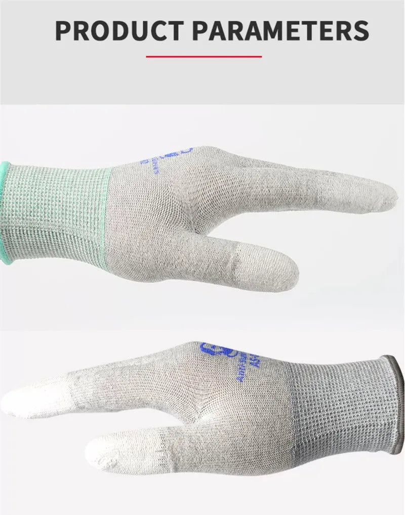 MECHANIC AS02 Anti-static Carbon Fiber Gloves PU Coating Layer Mobile Phone Electronic Parts Repair Protective Gloves